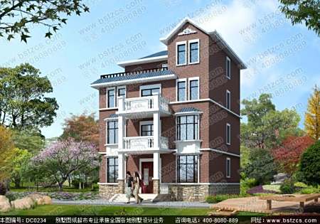 广州农村10o平方三层半别墅设计图坐南向北