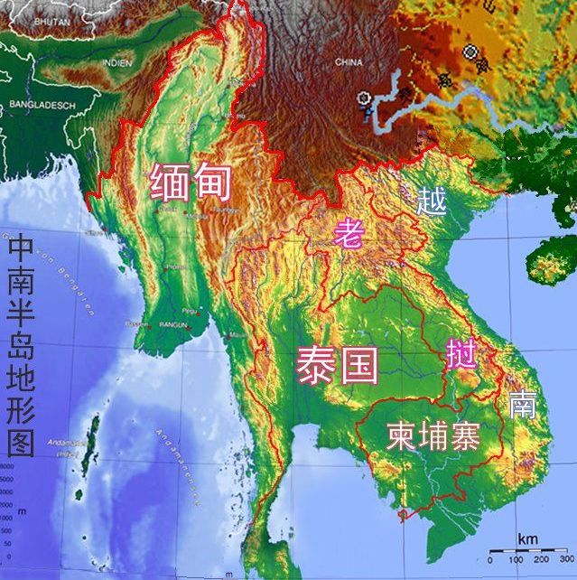 中南半岛地形图_cninr 中南半岛地形图