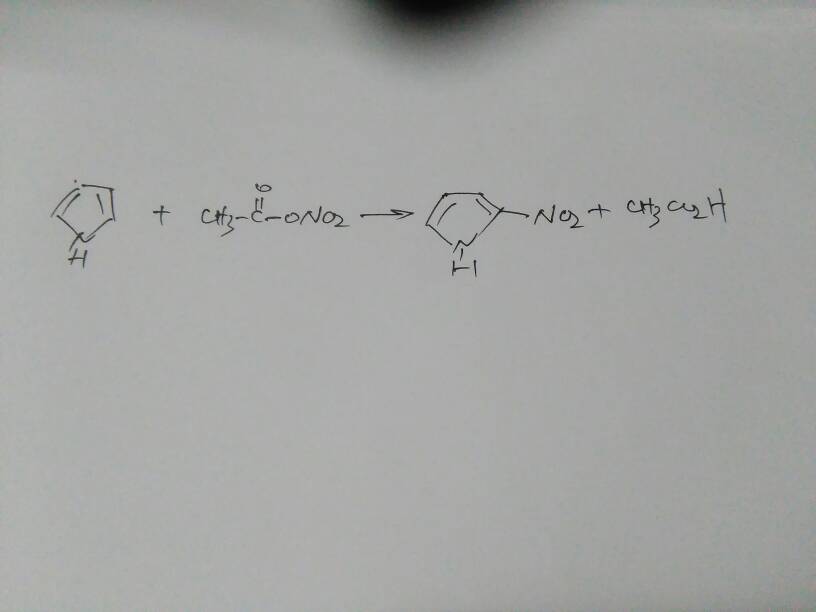 吡咯与硝酸-乙酸酐生成什么,求方程式