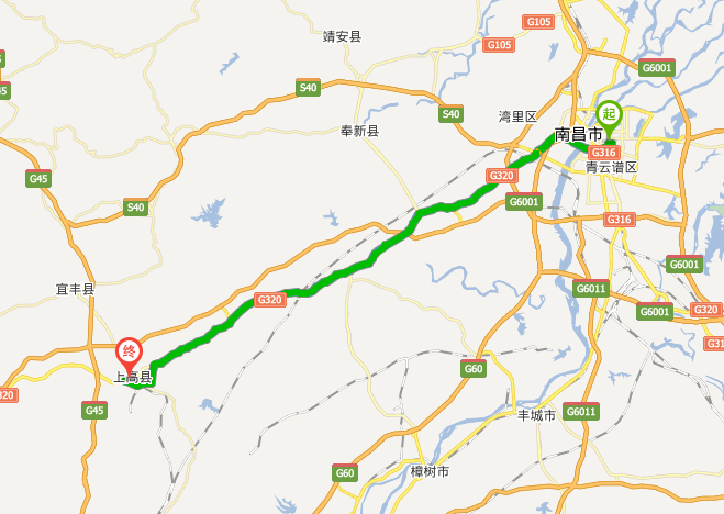 沿昌栗高速行驶99.0公里,稍向右转上匝道 4.沿匝道行驶2.