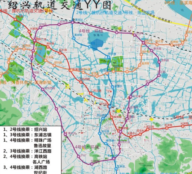 绍兴市区交通地图