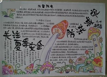 防汛手抄报黑白