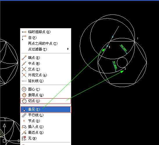 cad中画一个圆,命令在直线BC上,该圆过点A,且cad圆心宽改线图片