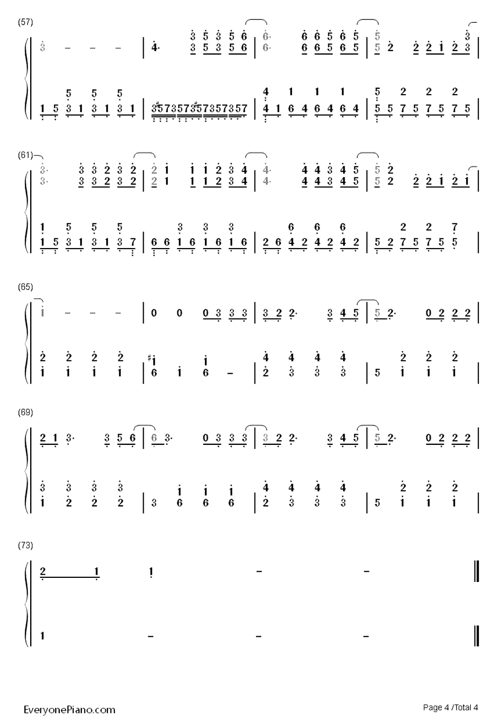 泡沫钢琴曲简谱