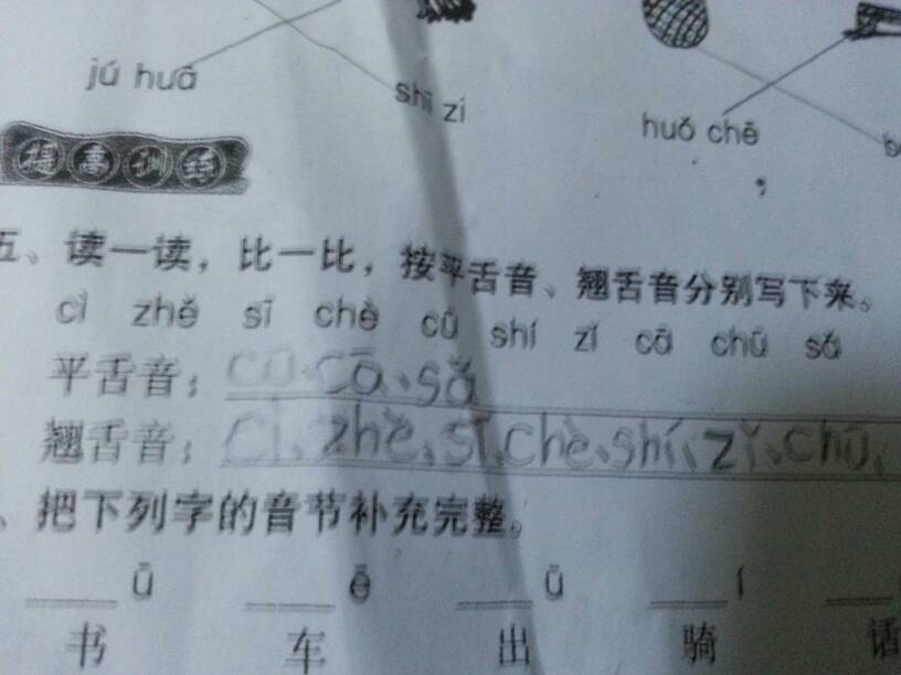 平舌音,与翘舌音分类