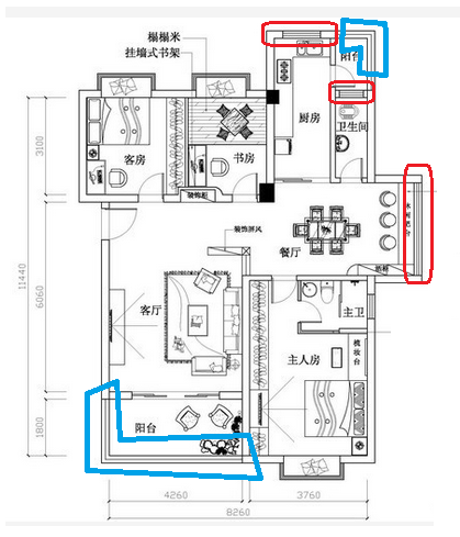 房屋设计图,窗的表示方法,求教