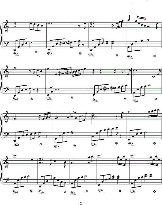 钢琴曲 眼泪 五线谱