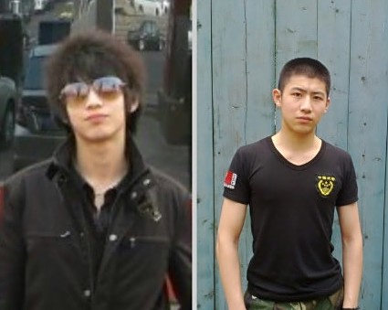 要一张那个小孩当兵前当兵后的照片