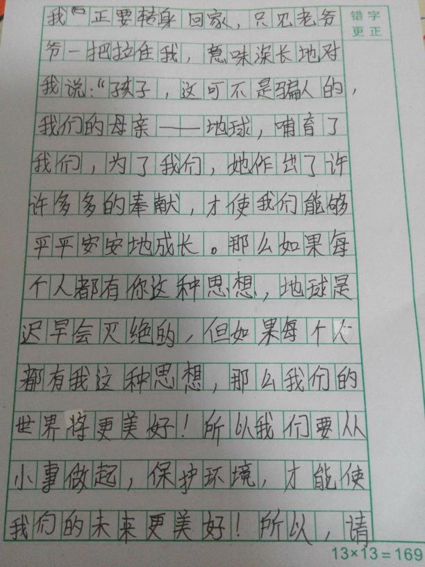 那篇关于保护环境的小事作文