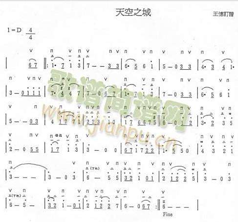 天空之城钢琴谱简谱
