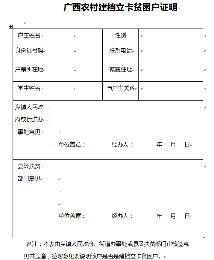 农村建档立卡贫困户证明怎么办理?
