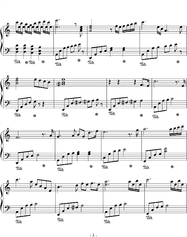 钢琴曲 眼泪 五线谱