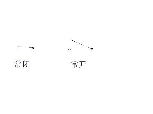 常闭时横线连接的两端(符号)与开关代表的触点都隆胸.开关v横线图片