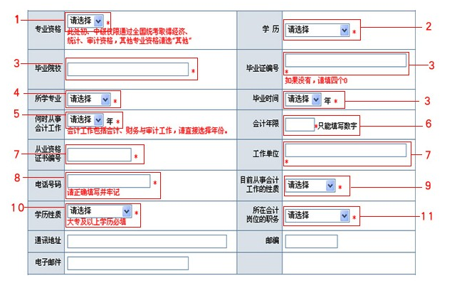 初级会计报名表里的邮编应该怎样填