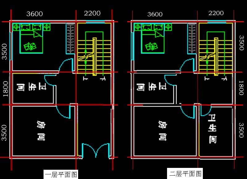 自建宽6米,深8米房屋方型设计图