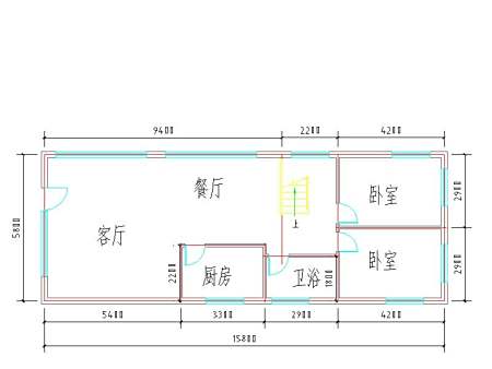 长12米宽11米二层建筑设计图两户两户