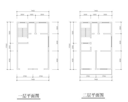 求自建房户型平面设计图:长14米,宽8米坐北朝南,两层.