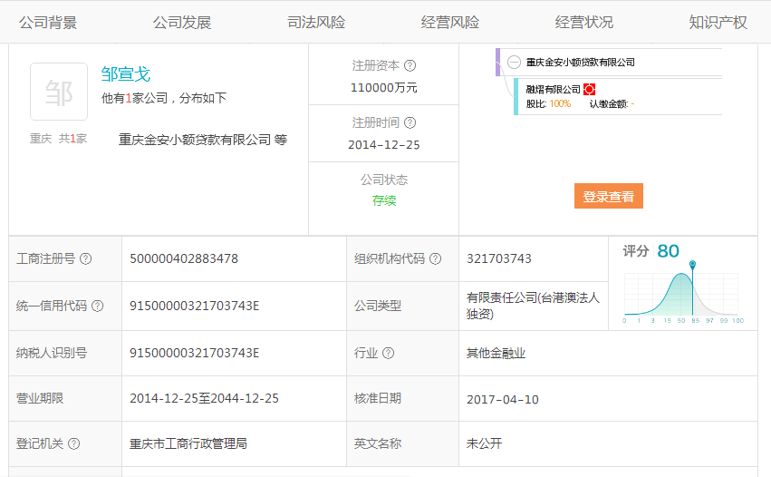 重庆金安小额贷款公司是平安的子公司吗?