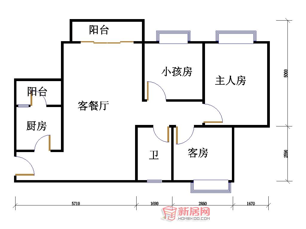 求助120平米三房一厅一卫一厨房子平面图潮鸣室内设计图片