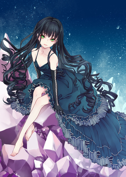 求黑衣动漫美少女图片
