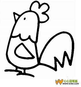 简单公鸡怎么画