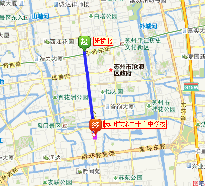 苏州地铁1号线乐桥站到26中有多远图片 55718 407x371