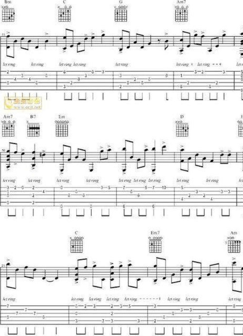 成都吉它前奏曲谱_吉它入门曲谱(2)