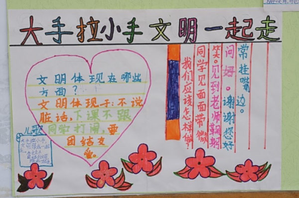 小学生手抄报,大手拉小手,做诚实守信的我