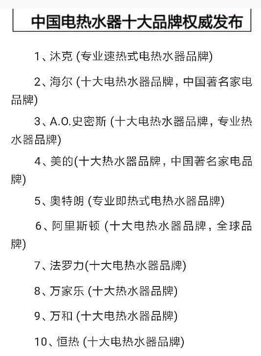 2018即热式电热水器十大品牌排名 参与人数很多通过网络投票出来