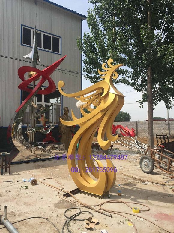 不锈钢雕塑凤凰 金凤凰不锈钢雕塑 不锈钢雕塑金凤凰