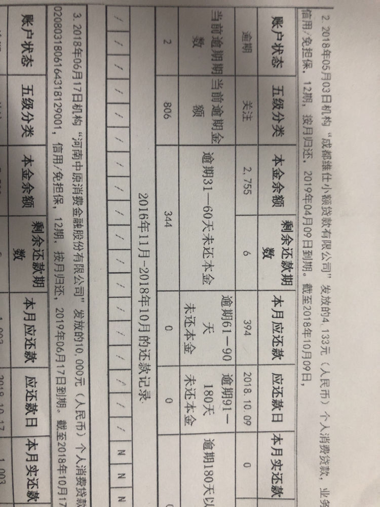 1成都维仕小额贷款有限公司2河南中原消费金